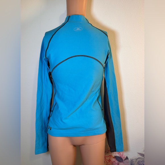 Under Armour blue grey pullover sweater long sleeve thermal winter ski - Picture 5 of 7